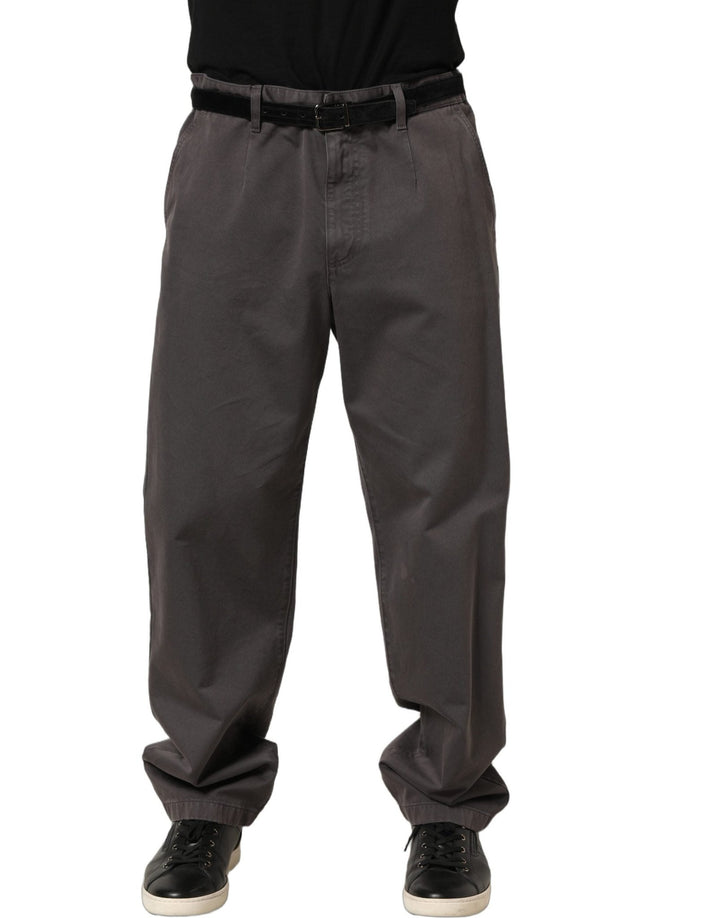 Dolce & Gabbana Dark Gray MidWaist Straight Men Trouser Pants - RIMODA