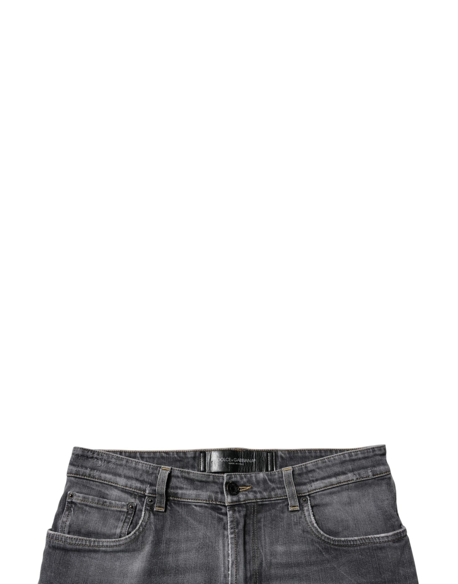 Dolce & Gabbana Dark Gray Washed Cotton Skinny Men Denim Jeans - RIMODA