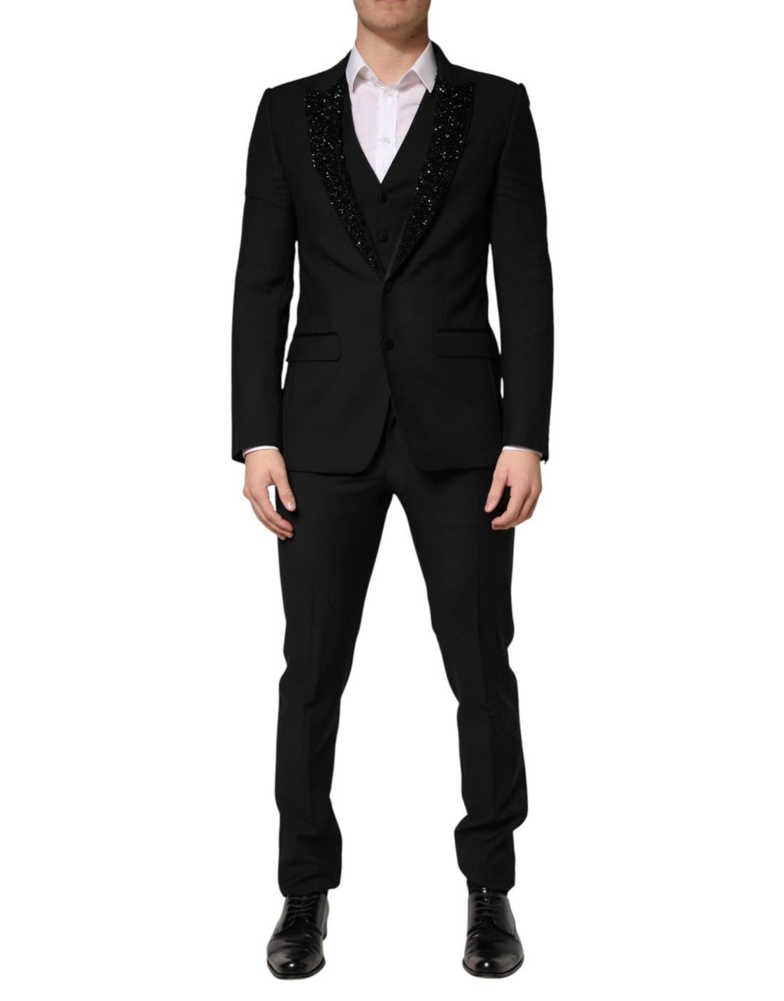 Dolce & Gabbana Dark Gray Wool Single Breasted 3 Piece Men Suit - RIMODA