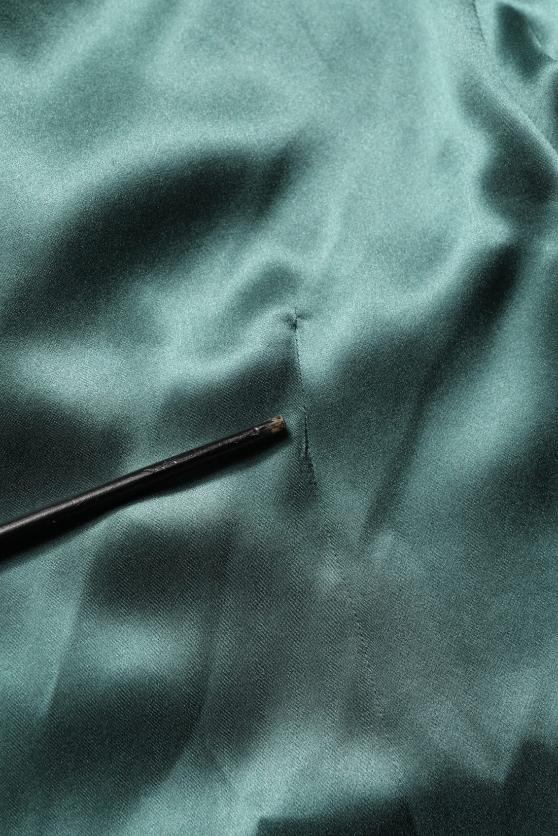 Dolce & Gabbana Dark Green Silk Satin Blouse Neck Tie Top - RIMODA