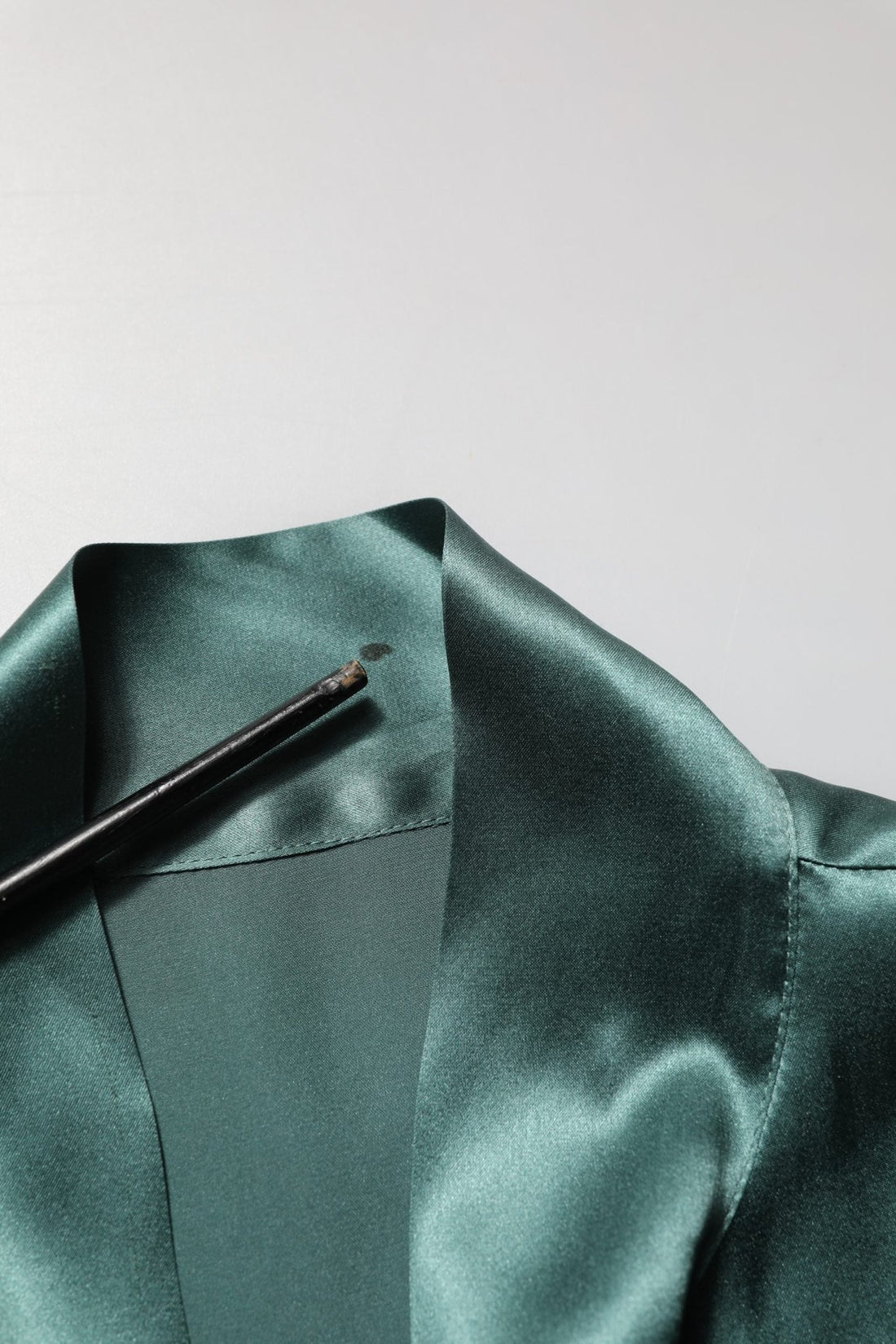 Dolce & Gabbana Dark Green Silk Satin Blouse Neck Tie Top - RIMODA