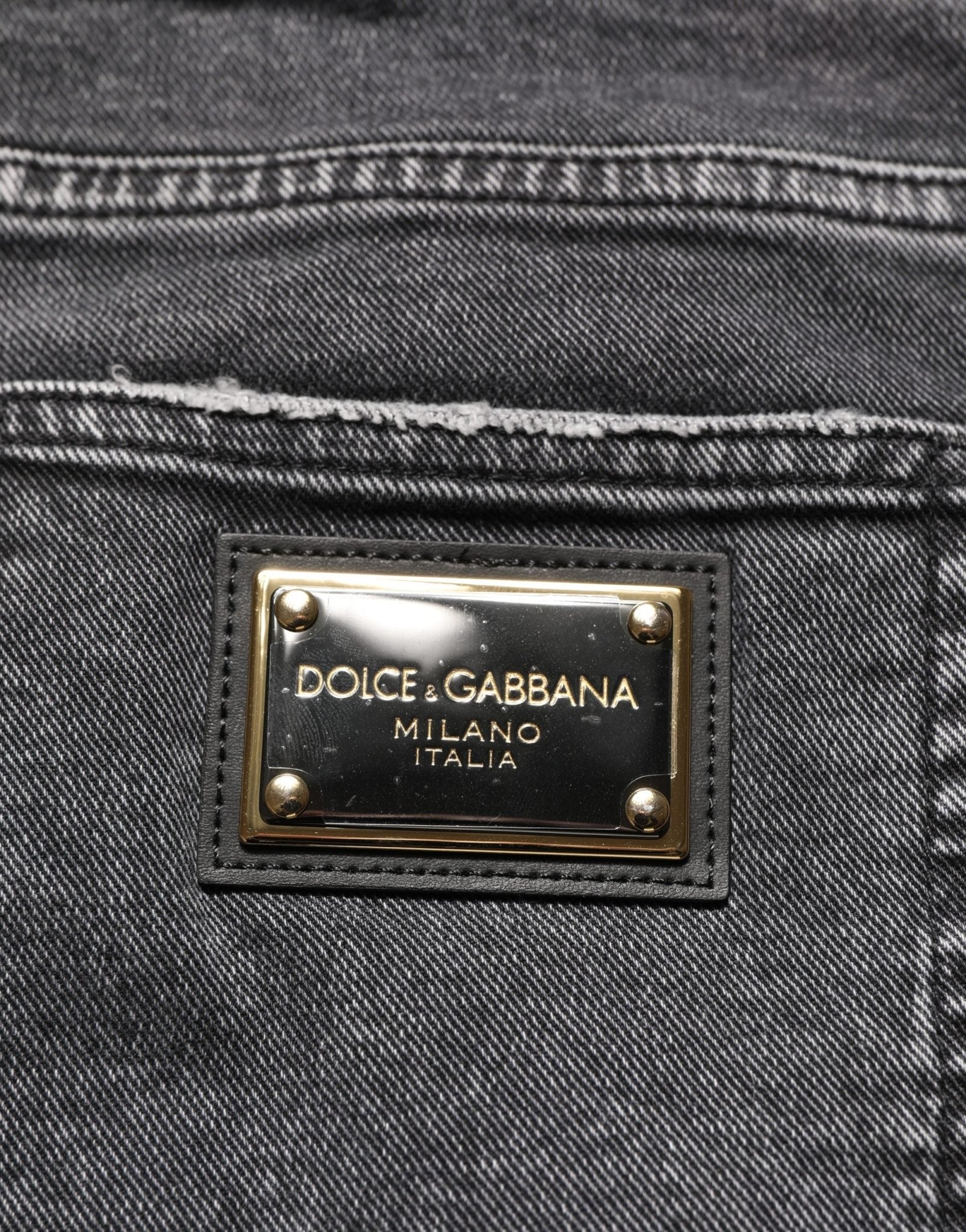 Dolce & Gabbana Dark Grey Distressed Mid Waist Denim Jeans - RIMODA