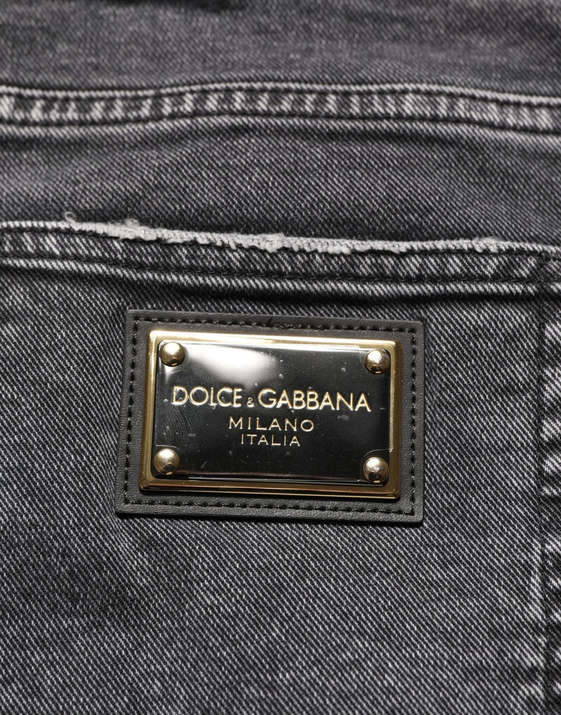 Dolce & Gabbana Dark Grey Distressed Mid Waist Denim Jeans - RIMODA