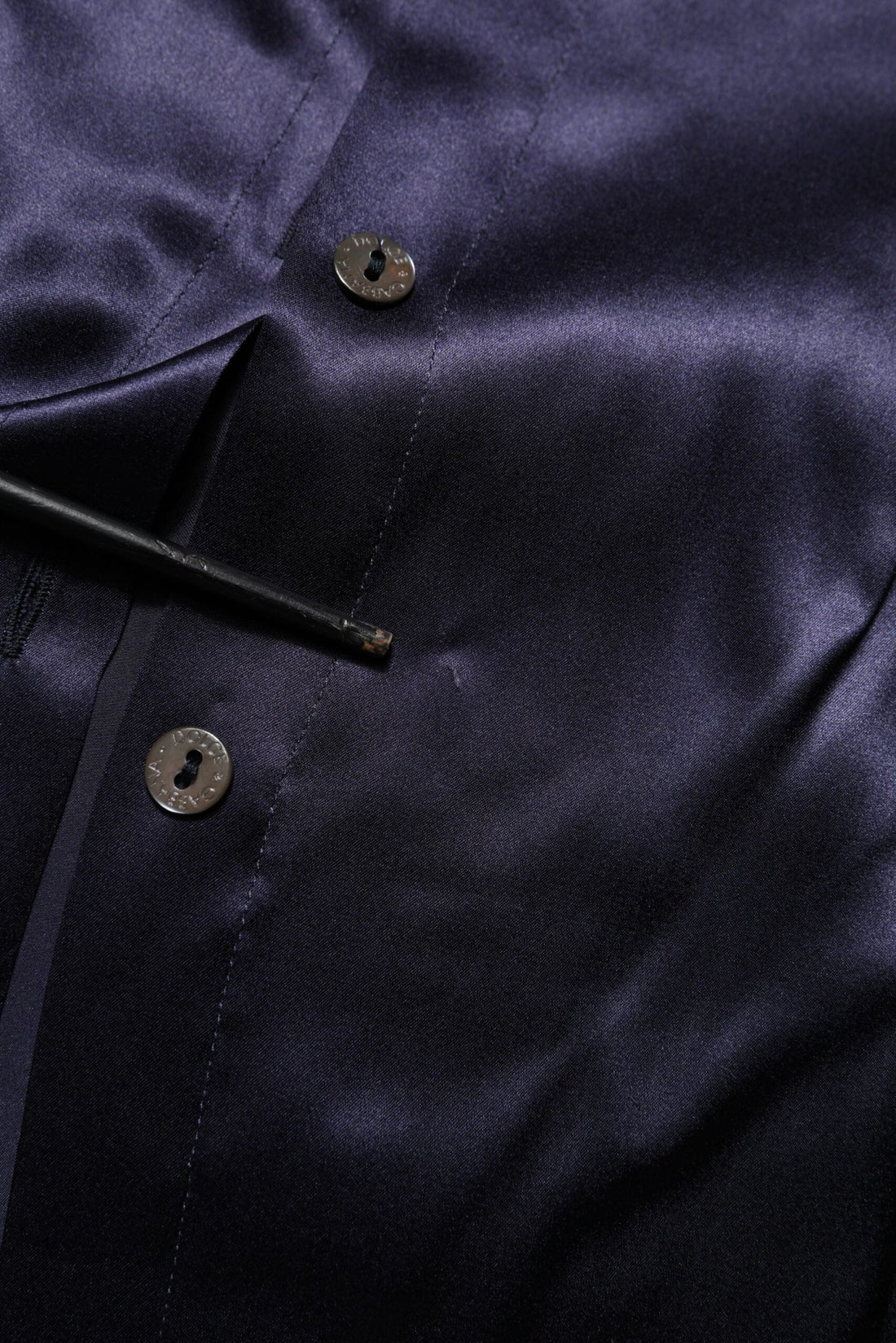Dolce & Gabbana Dark Purple Silk Ascot Collared Blouse Top - RIMODA