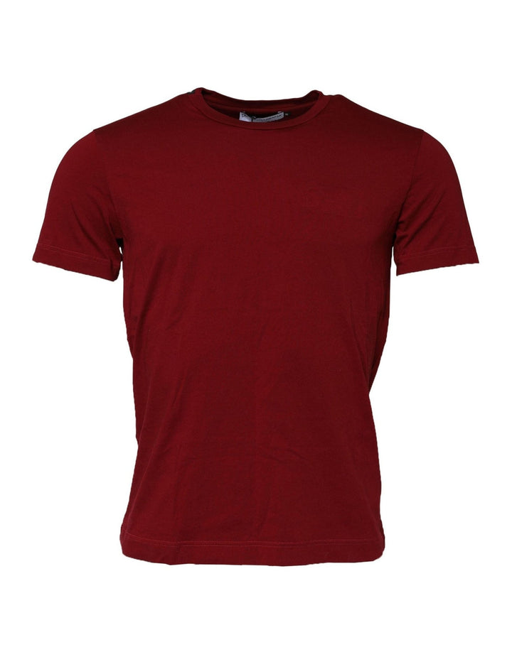 Dolce & Gabbana Dark Red Men Crew Neck Short Sleeve T-shirt - RIMODA