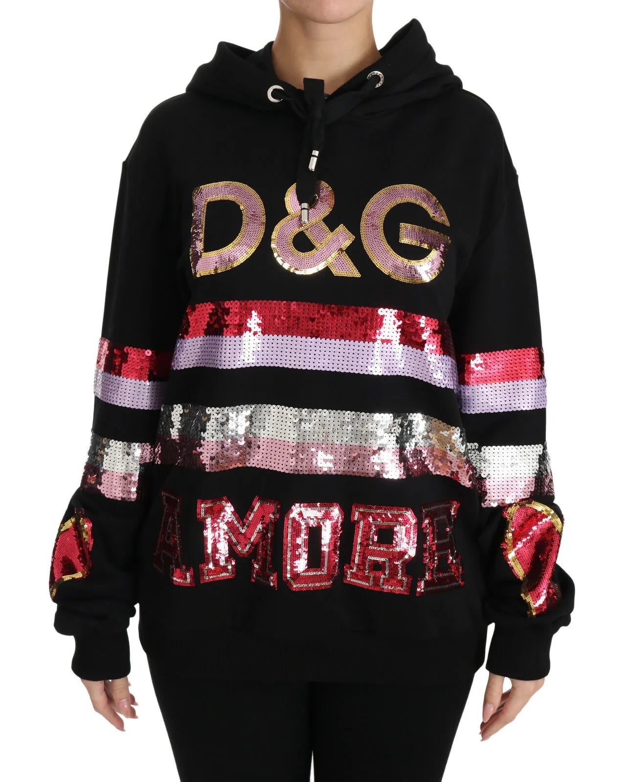 Dolce & Gabbana DG Sequined Hooded Pullover Sweater - RIMODA