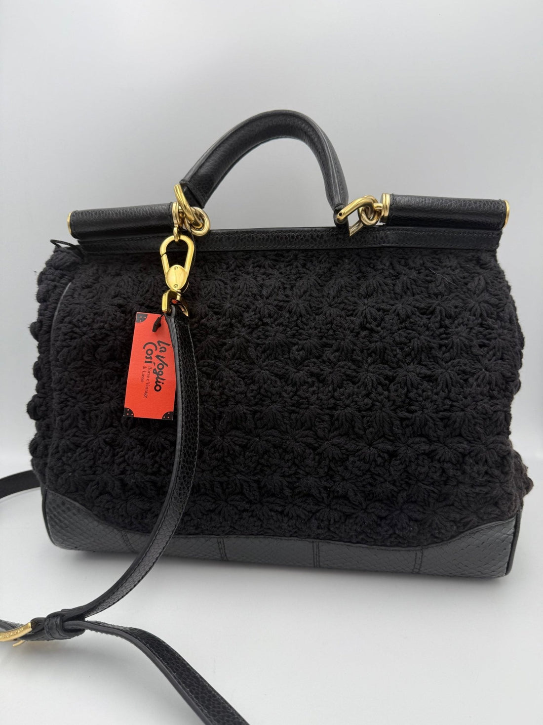 Dolce & Gabbana DOLCE & GABBANA Sicily Python and Macramé Handbag - RIMODA