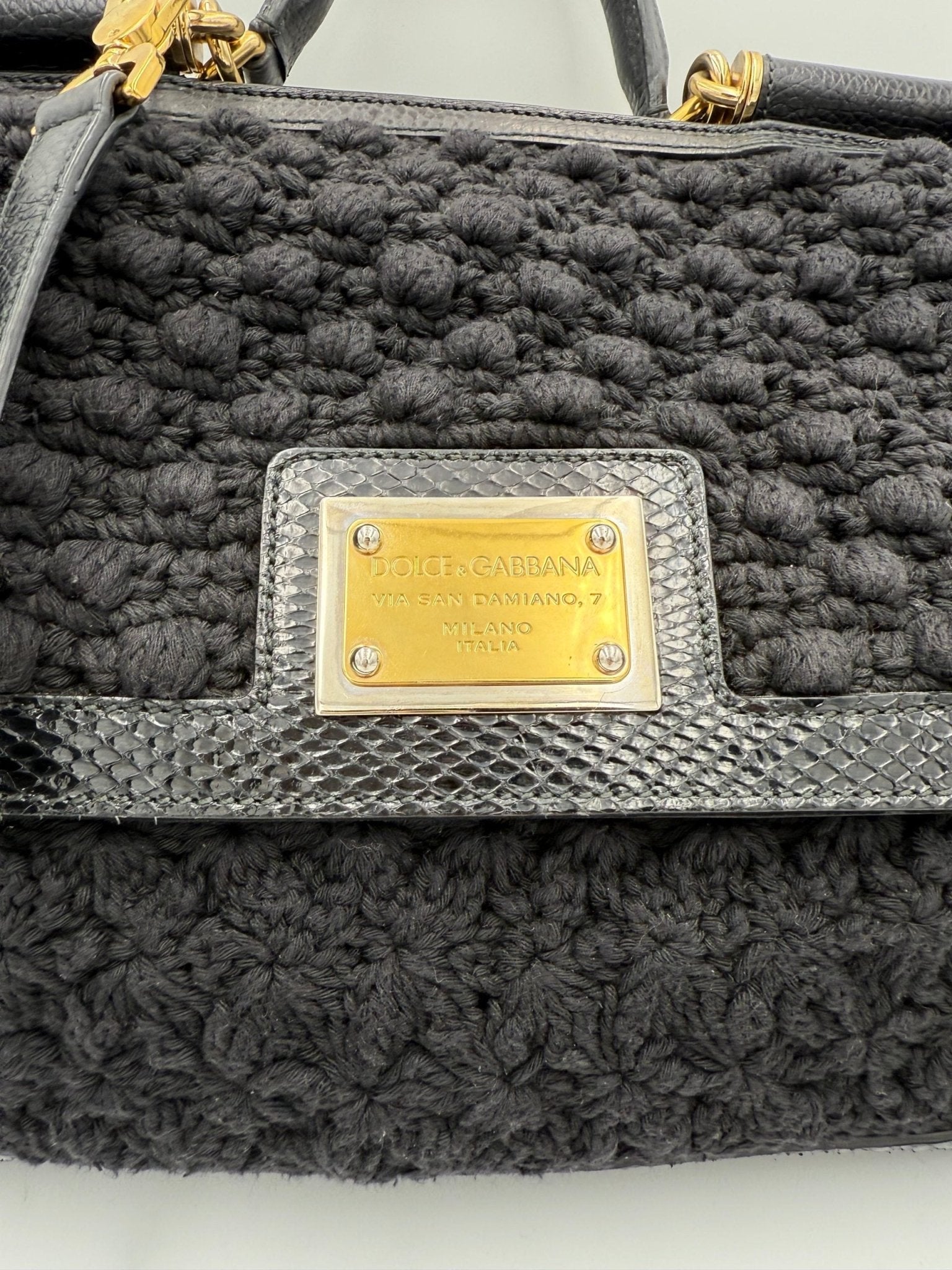 Dolce & Gabbana DOLCE & GABBANA Sicily Python and Macramé Handbag - RIMODA