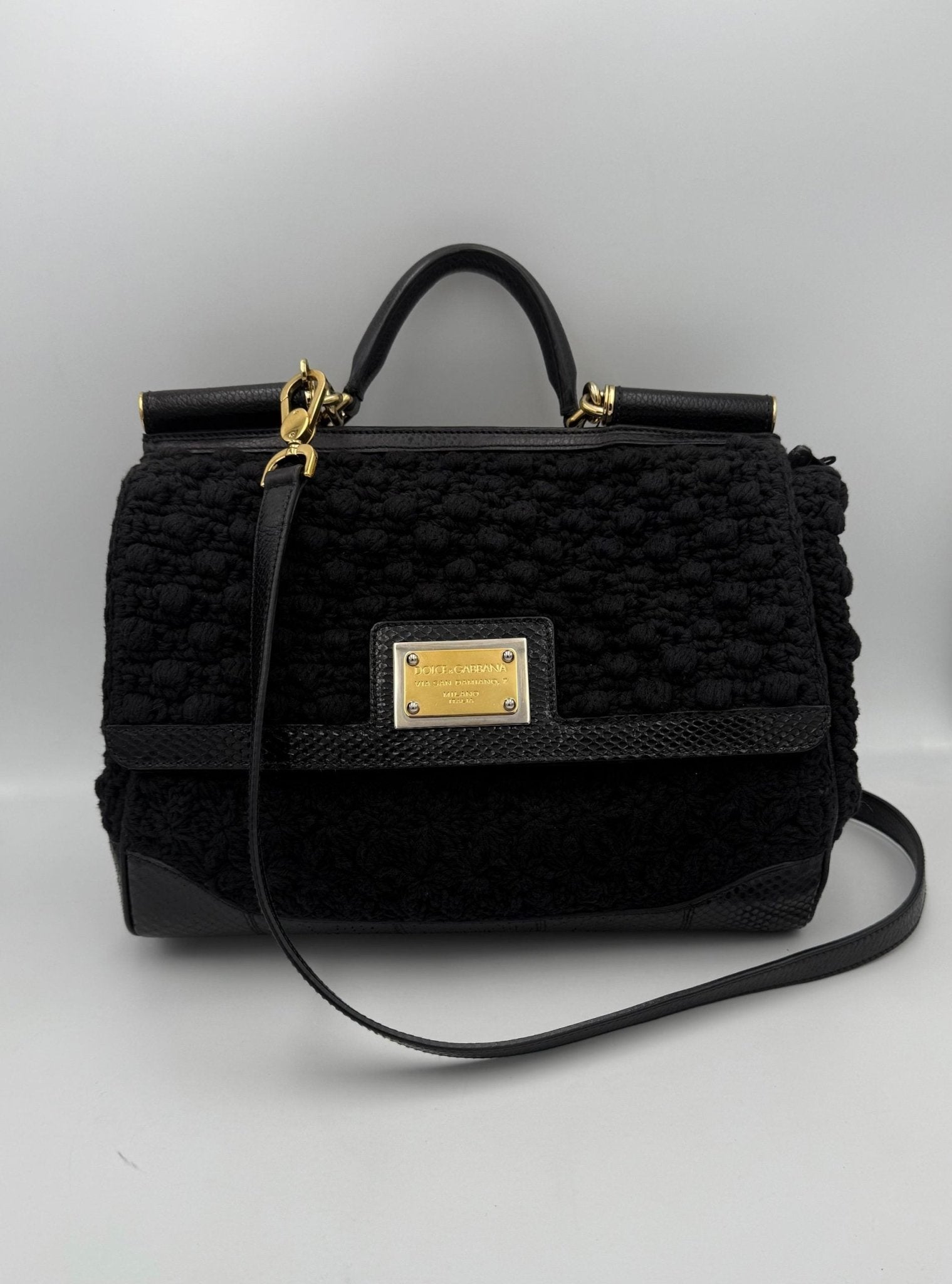 Dolce & Gabbana DOLCE & GABBANA Sicily Python and Macramé Handbag - RIMODA