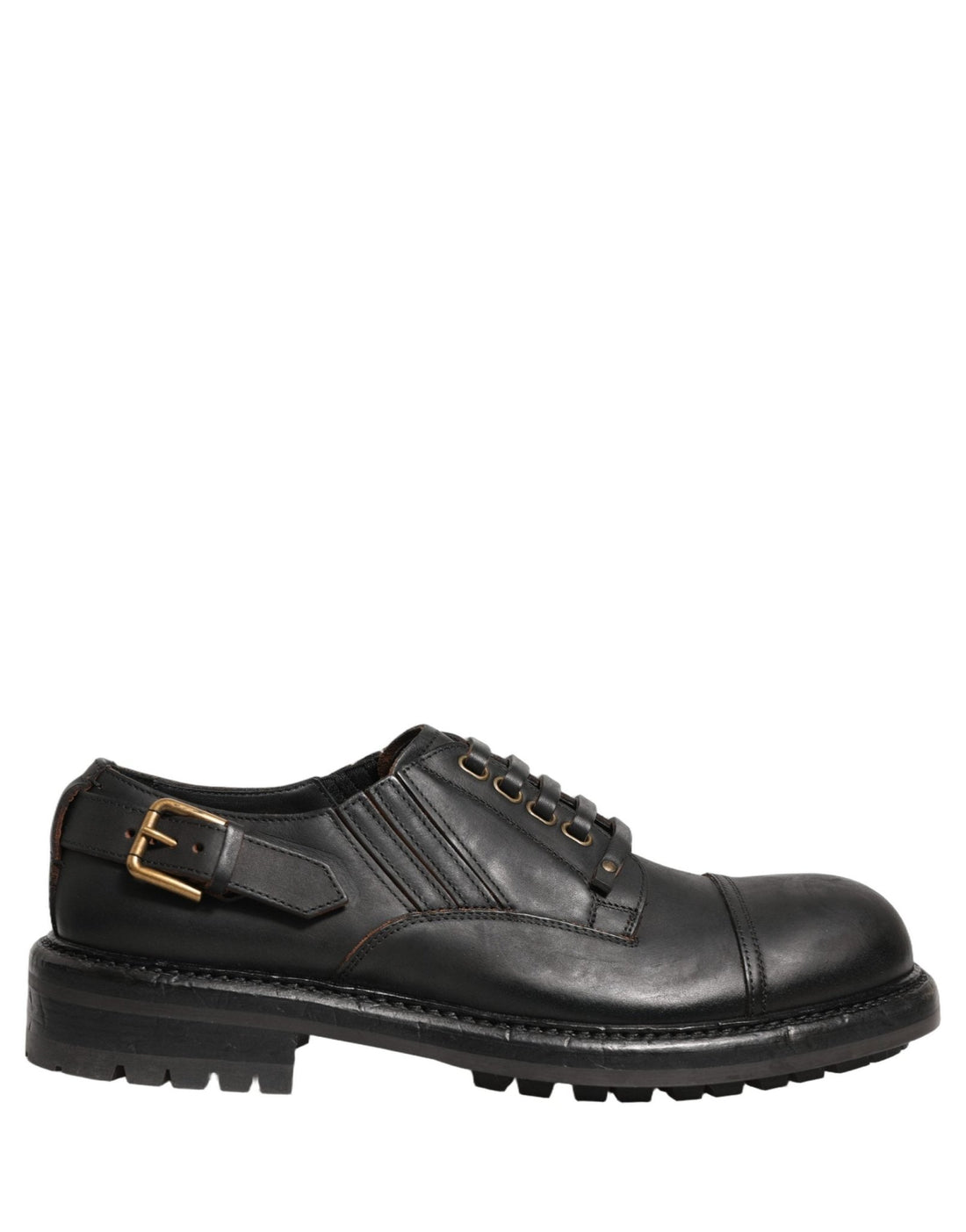 Dolce & Gabbana Dress Black Leather Lace Up Derby Men Shoes - RIMODA