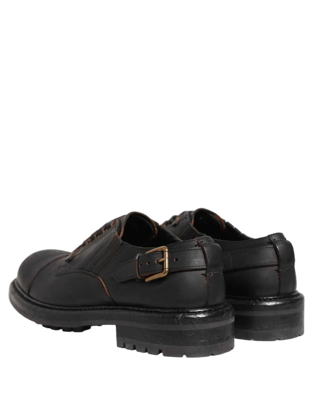 Dolce & Gabbana Dress Black Leather Lace Up Derby Men Shoes - RIMODA