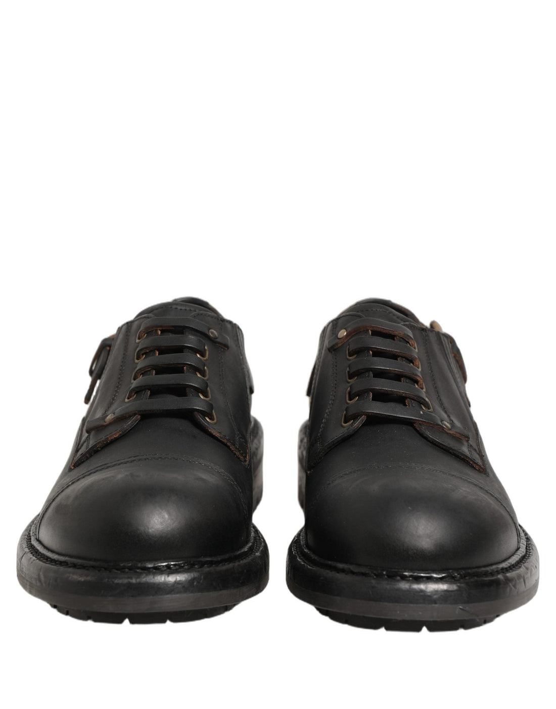 Dolce & Gabbana Dress Black Leather Lace Up Derby Men Shoes - RIMODA