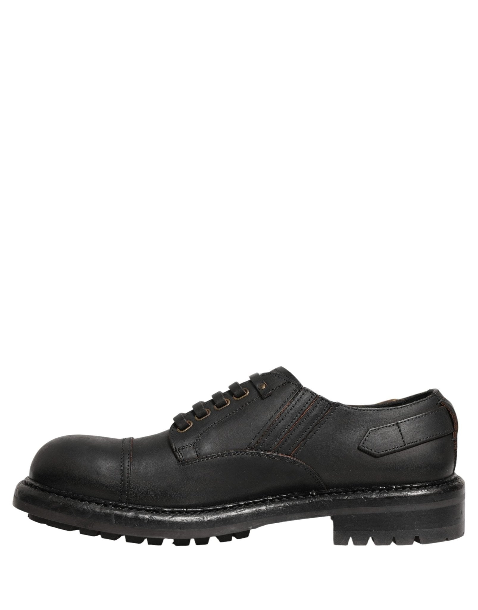 Dolce & Gabbana Dress Black Leather Lace Up Derby Men Shoes - RIMODA