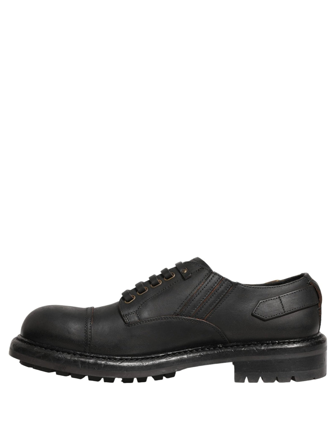 Dolce & Gabbana Dress Black Leather Lace Up Derby Men Shoes - RIMODA