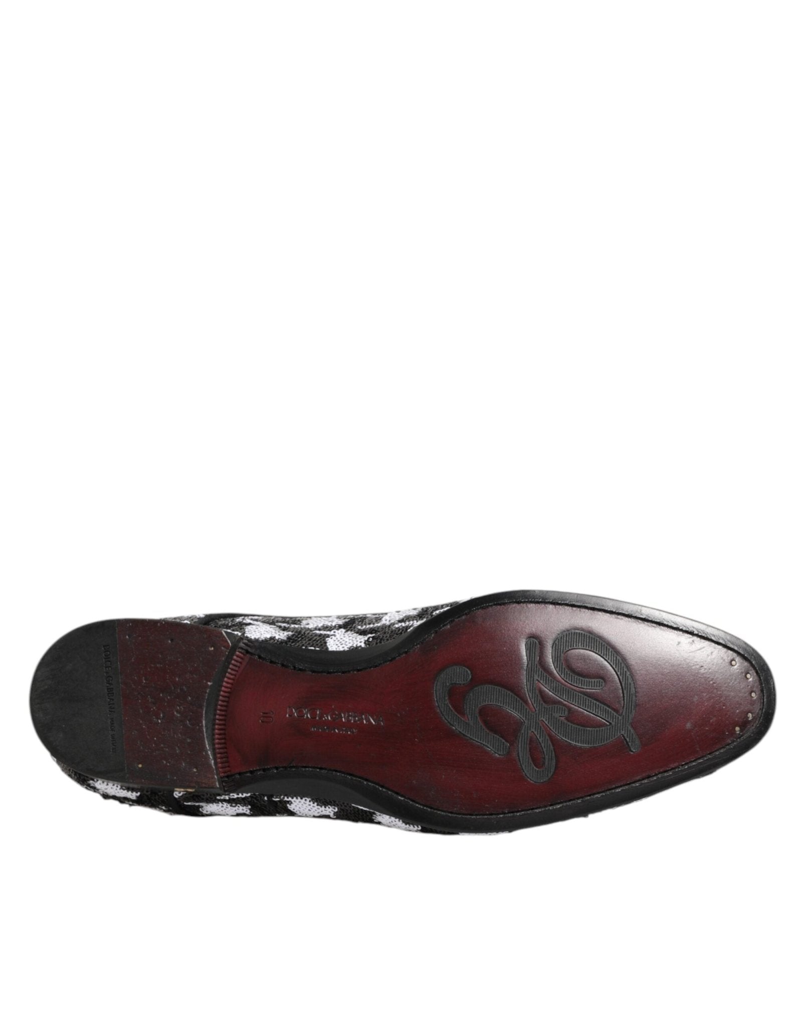 Dolce & Gabbana Dress Black White Sequined Lace Up Derby Shoes - RIMODA