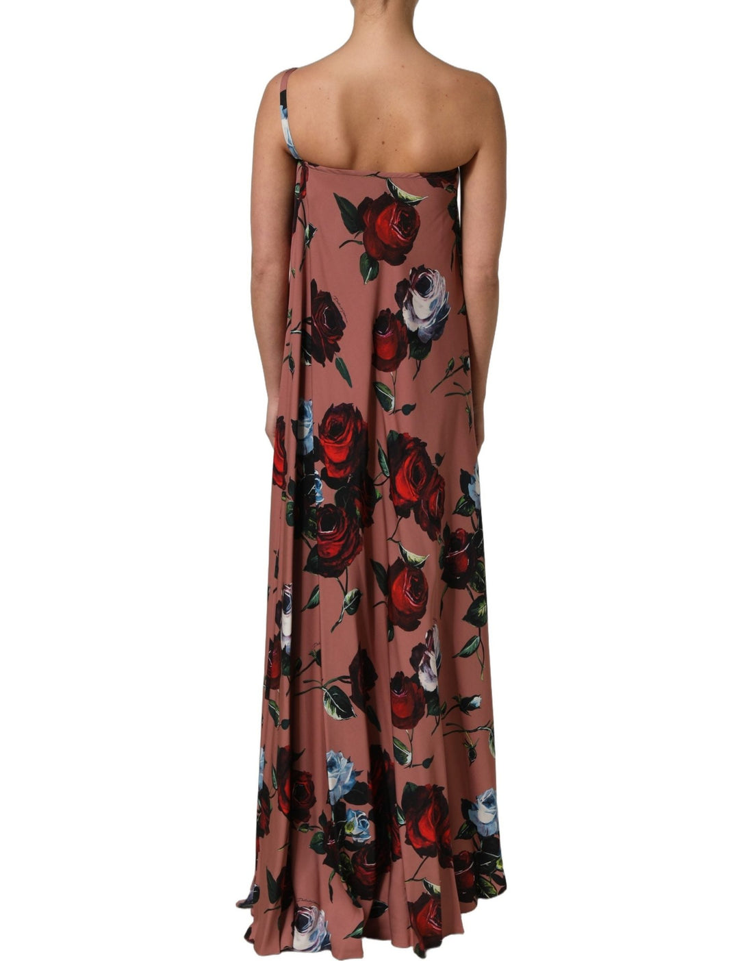 Dolce & Gabbana Dusty Pink Silk Floral OneShoulder Maxi Dress - RIMODA