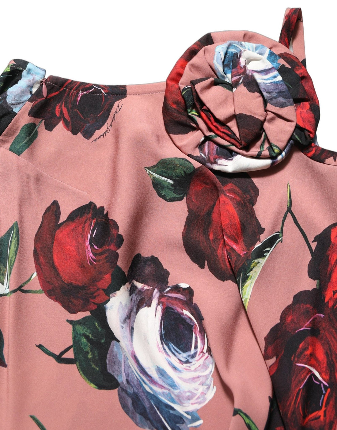 Dolce & Gabbana Dusty Pink Silk Floral OneShoulder Maxi Dress - RIMODA
