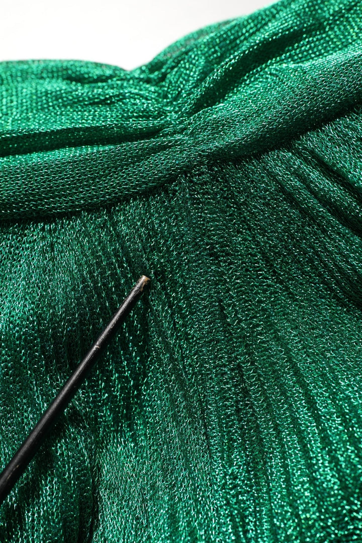 Dolce & Gabbana Emerald Green Plissé Evening Gown Dress - RIMODA