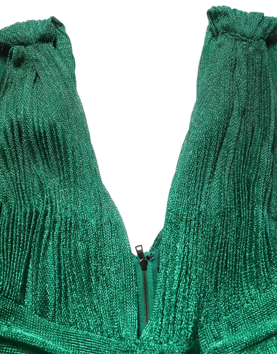 Dolce & Gabbana Emerald Green Plissé Evening Gown Dress - RIMODA