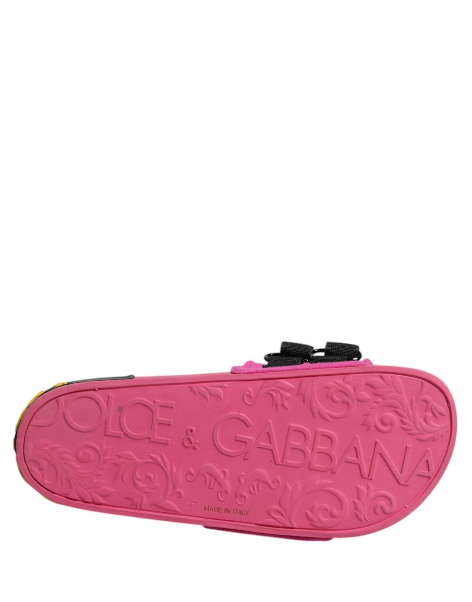 Dolce & Gabbana Fuchsia Neoprene Slides Flats Beachwear Shoes - RIMODA