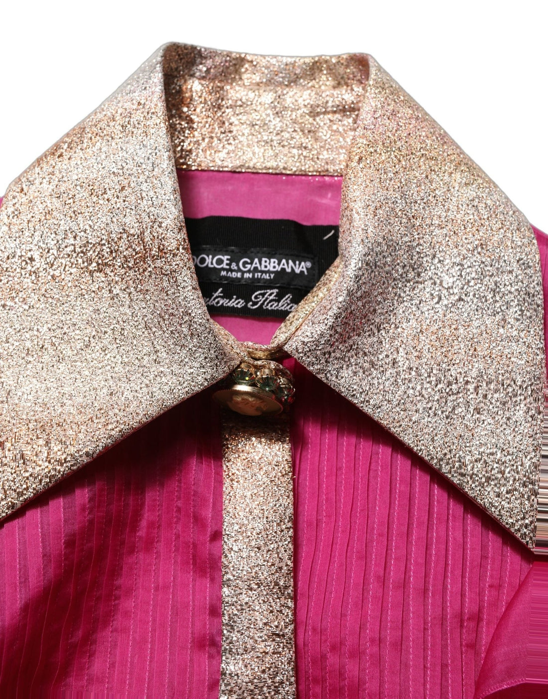 Dolce & Gabbana Fuchsia Sheer Chiffon Buttoned Blouse Top - RIMODA