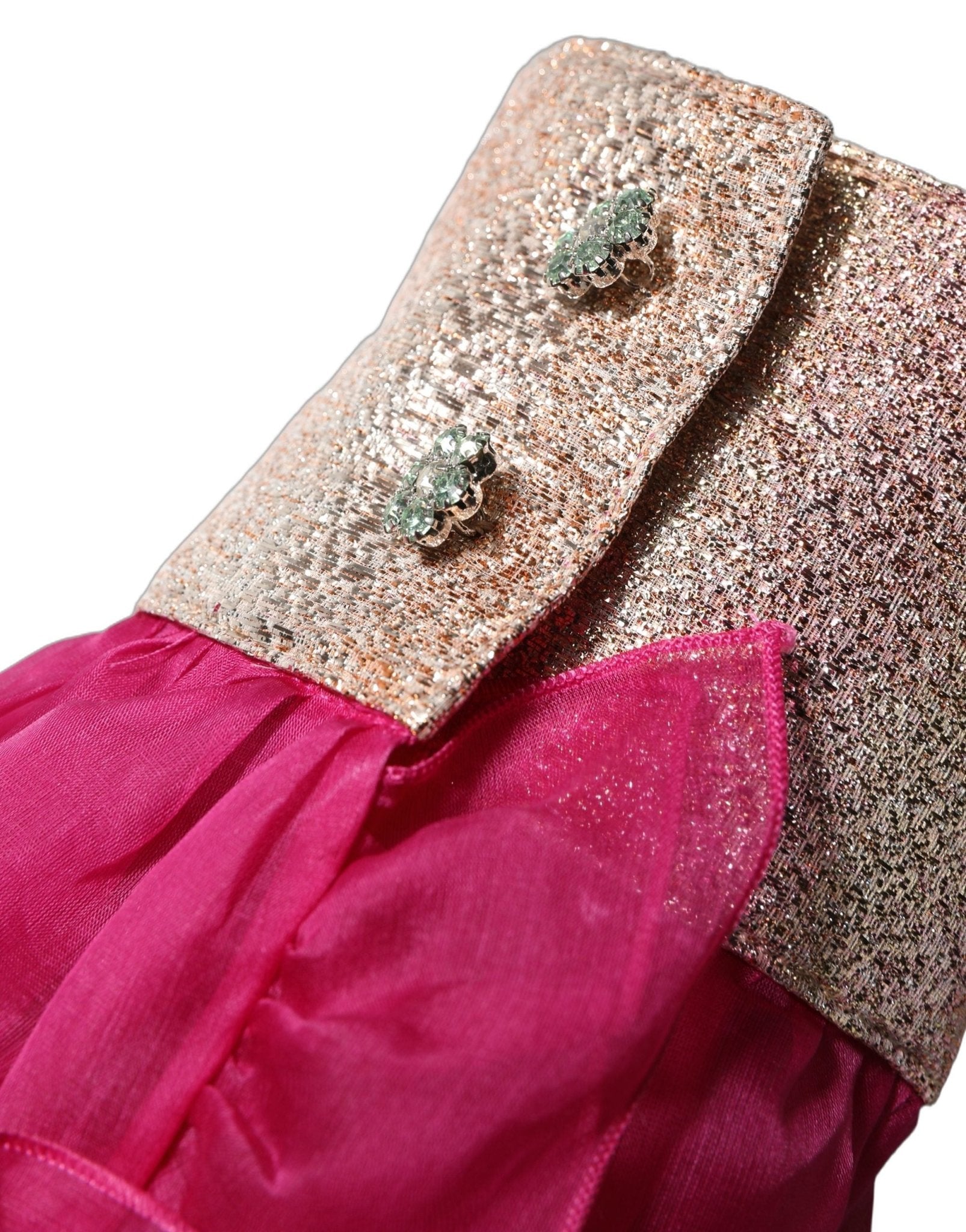 Dolce & Gabbana Fuchsia Sheer Chiffon Buttoned Blouse Top - RIMODA