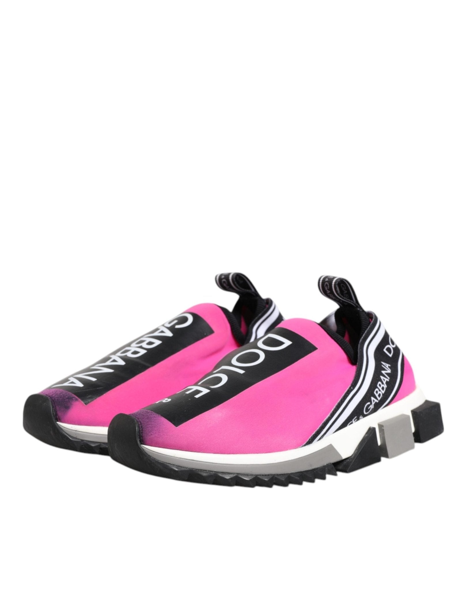 Dolce & Gabbana Fuchsia White Slip On Sorrento Sneakers Shoes - RIMODA