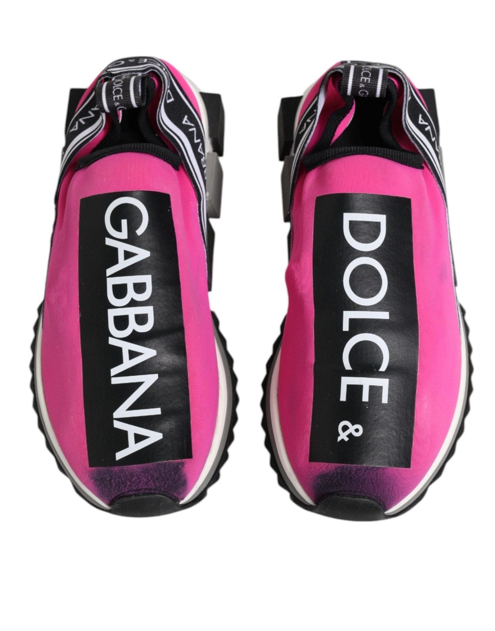 Dolce & Gabbana Fuchsia White Slip On Sorrento Sneakers Shoes - RIMODA