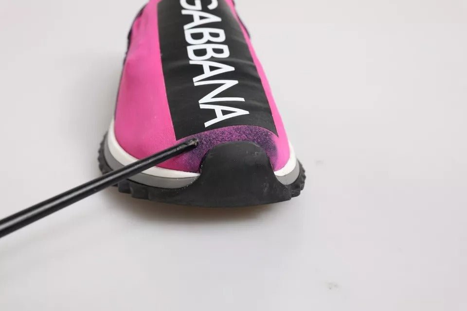 Dolce & Gabbana Fuchsia White Slip On Sorrento Sneakers Shoes - RIMODA