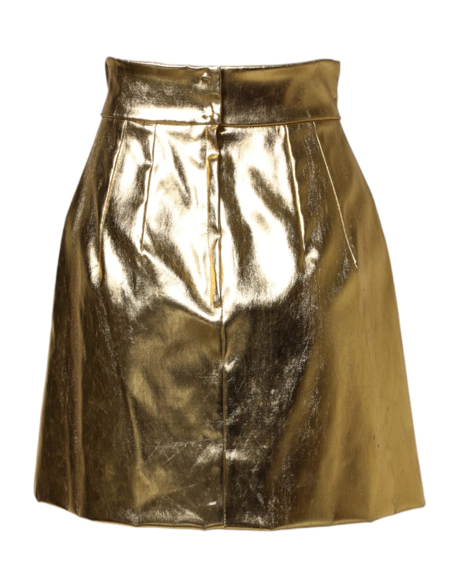 Dolce & Gabbana Gold Acetate Crystal High Waist Mini Skirt - RIMODA