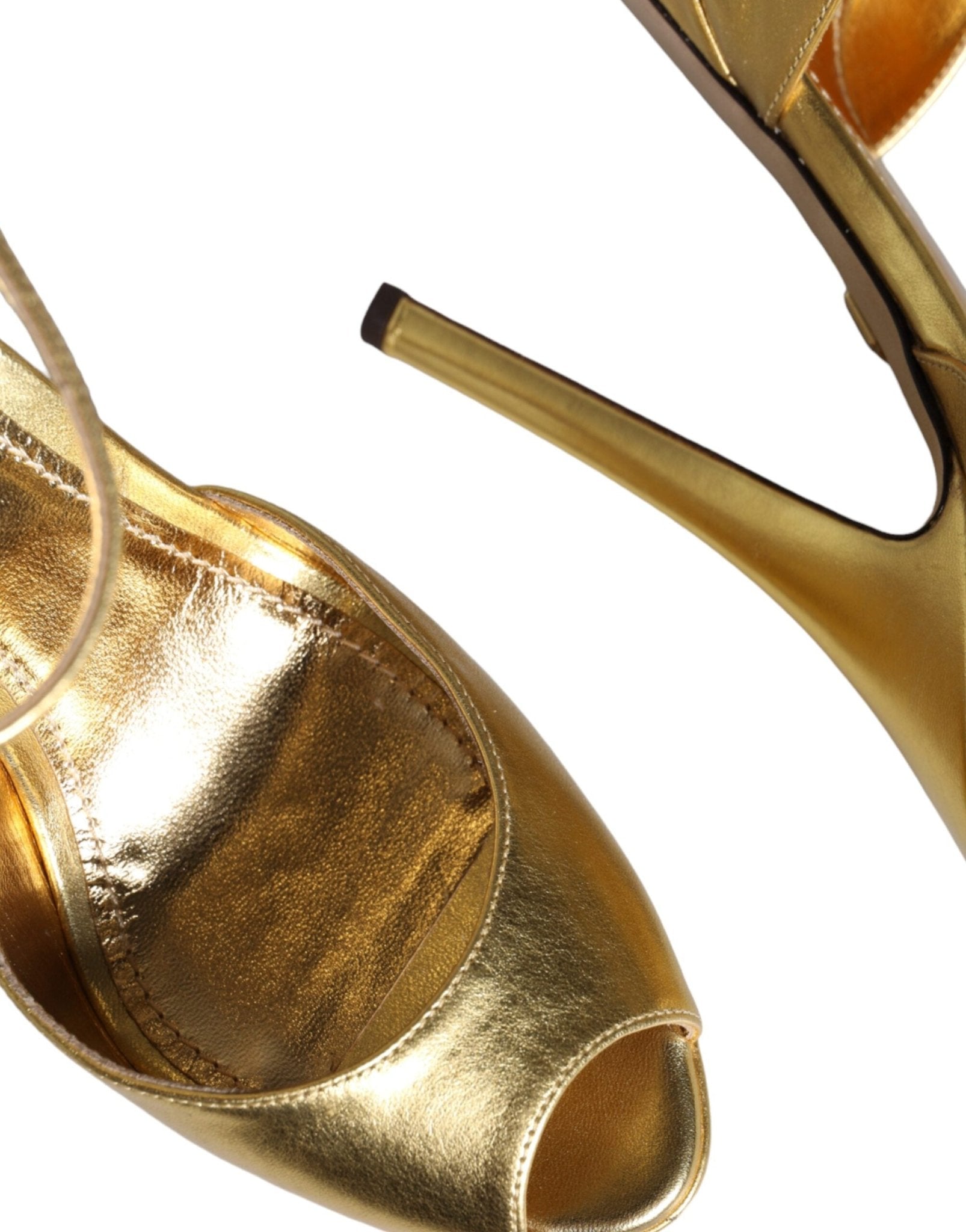 Dolce & Gabbana Gold Bette Leather Heels Sandals Shoes - RIMODA