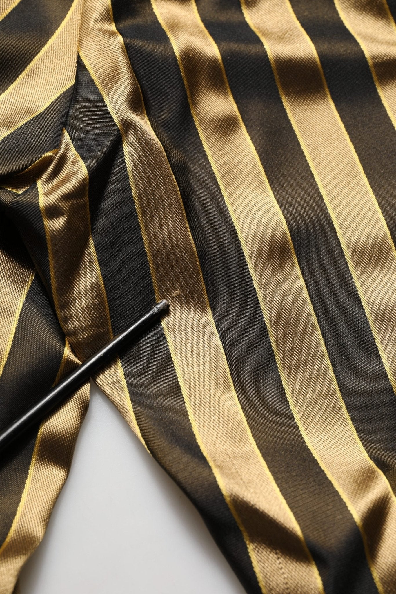 Dolce & Gabbana Gold Black Stripe Satin Tapered Leg Men Pants - RIMODA