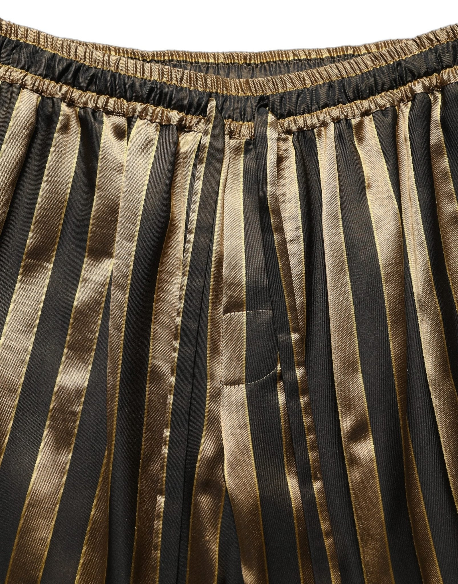 Dolce & Gabbana Gold Black Stripe Satin Tapered Leg Men Pants - RIMODA