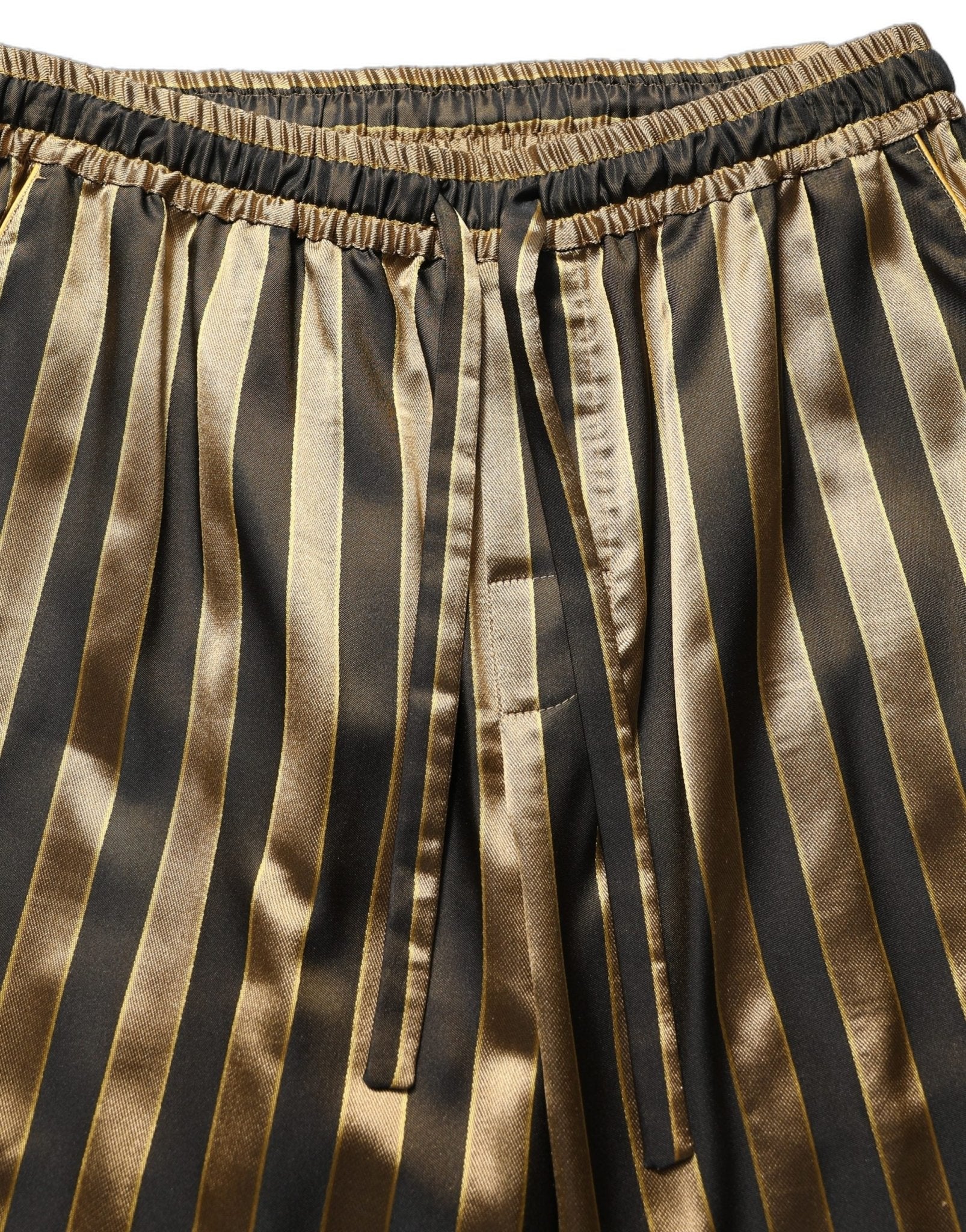 Dolce & Gabbana Gold Black Stripes Satin Tapered Leg Men Pants - RIMODA