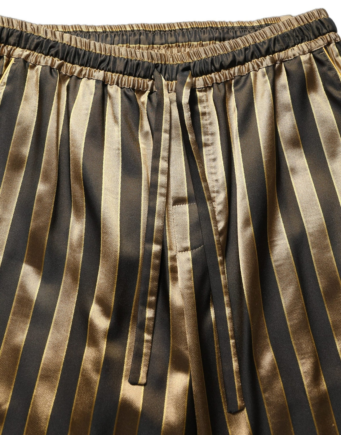Dolce & Gabbana Gold Black Stripes Satin Tapered Leg Men Pants - RIMODA