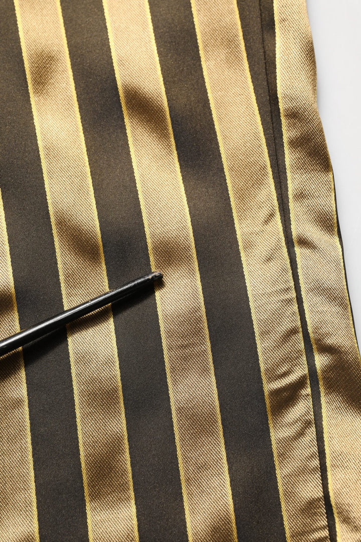 Dolce & Gabbana Gold Black Stripes Satin Tapered Leg Pants - RIMODA