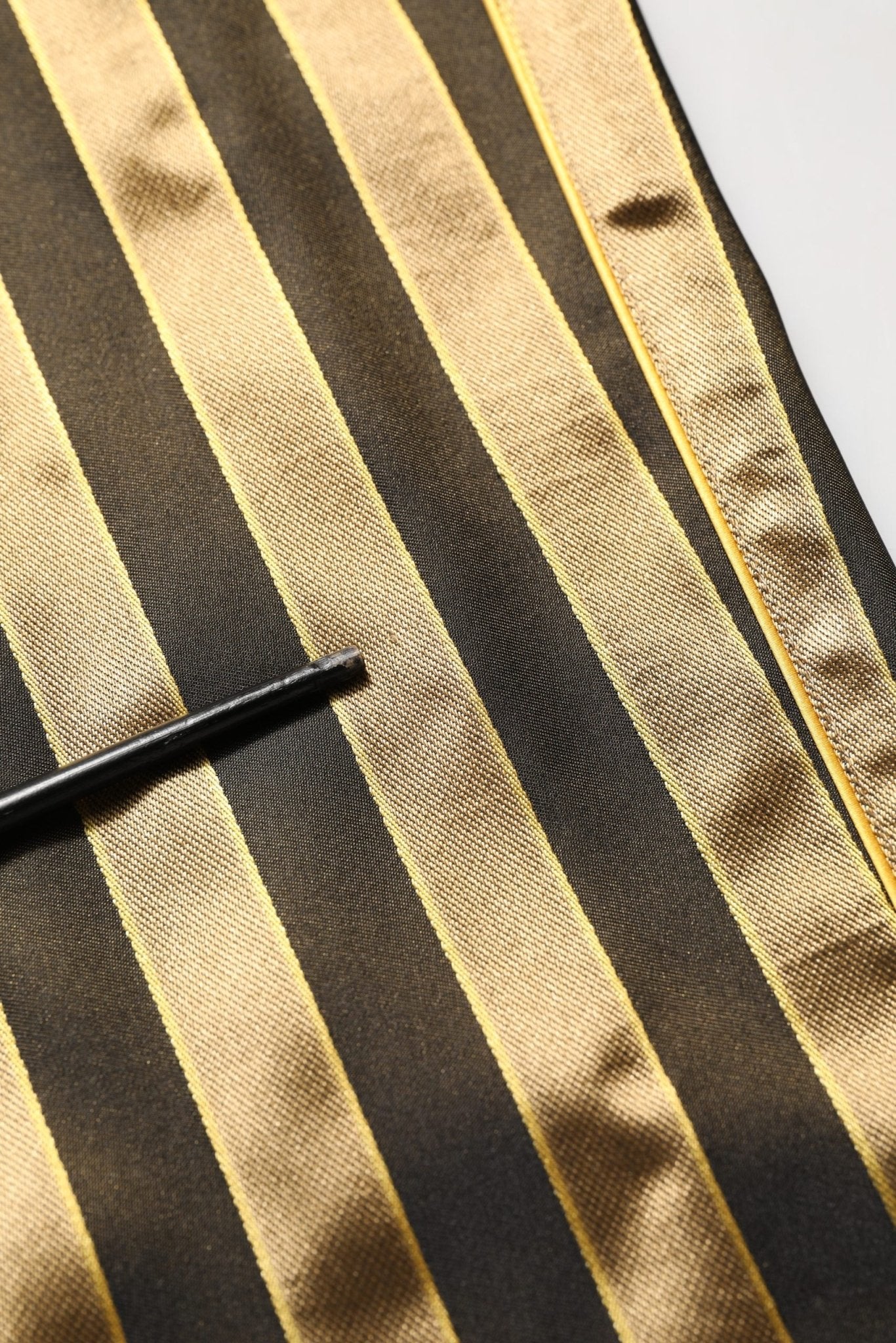 Dolce & Gabbana Gold Black Stripes Satin Tapered Leg Pants - RIMODA
