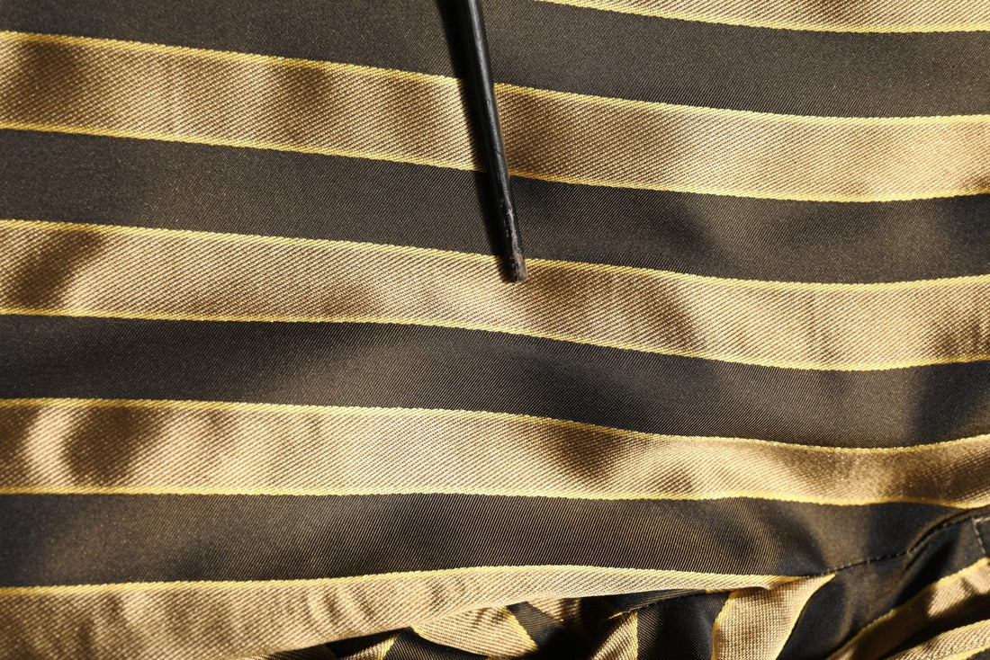 Dolce & Gabbana Gold Black Stripes Satin Tapered Leg Pants - RIMODA