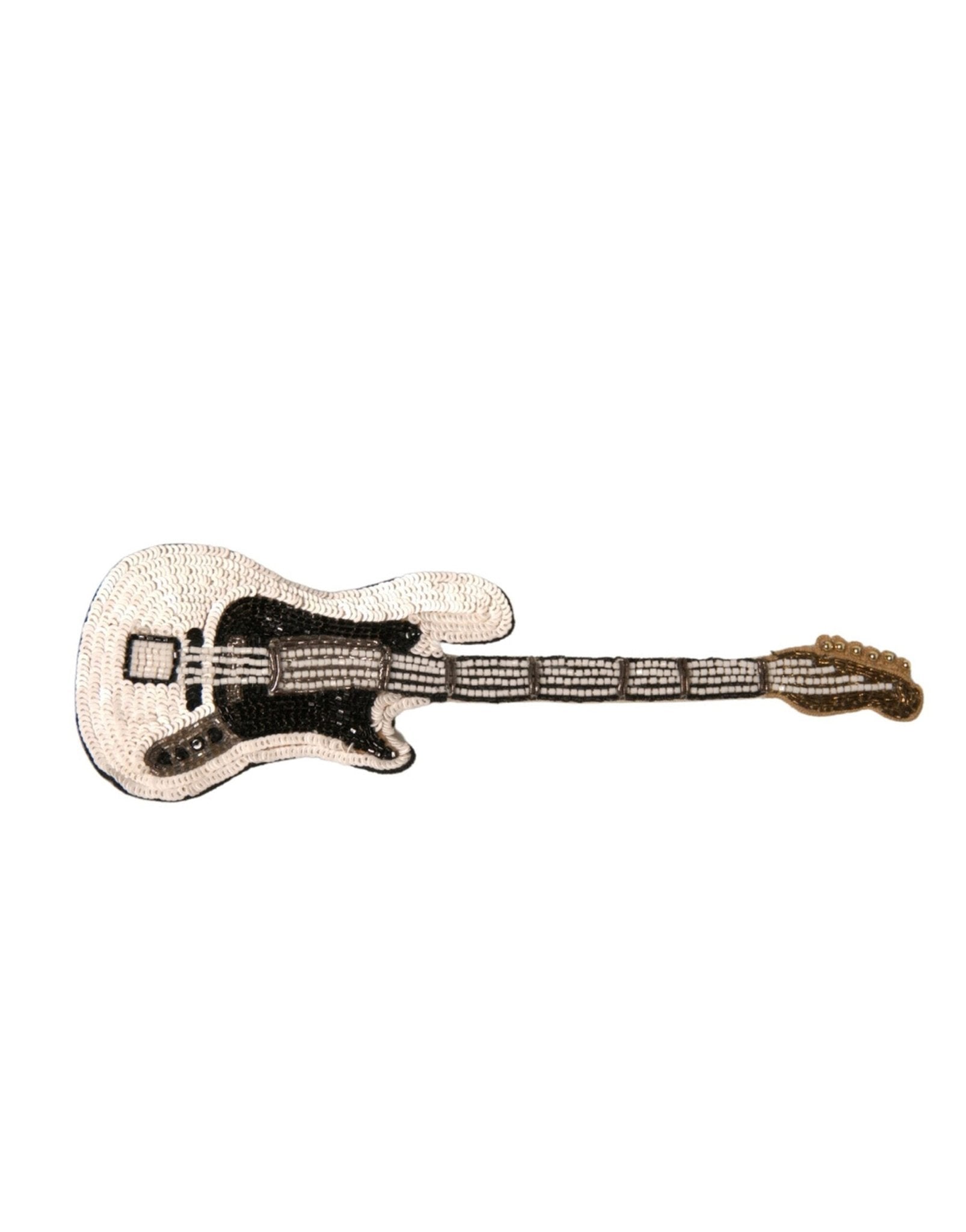Dolce & Gabbana Gold Brass Beaded Guitar Pin Brooch - RIMODA