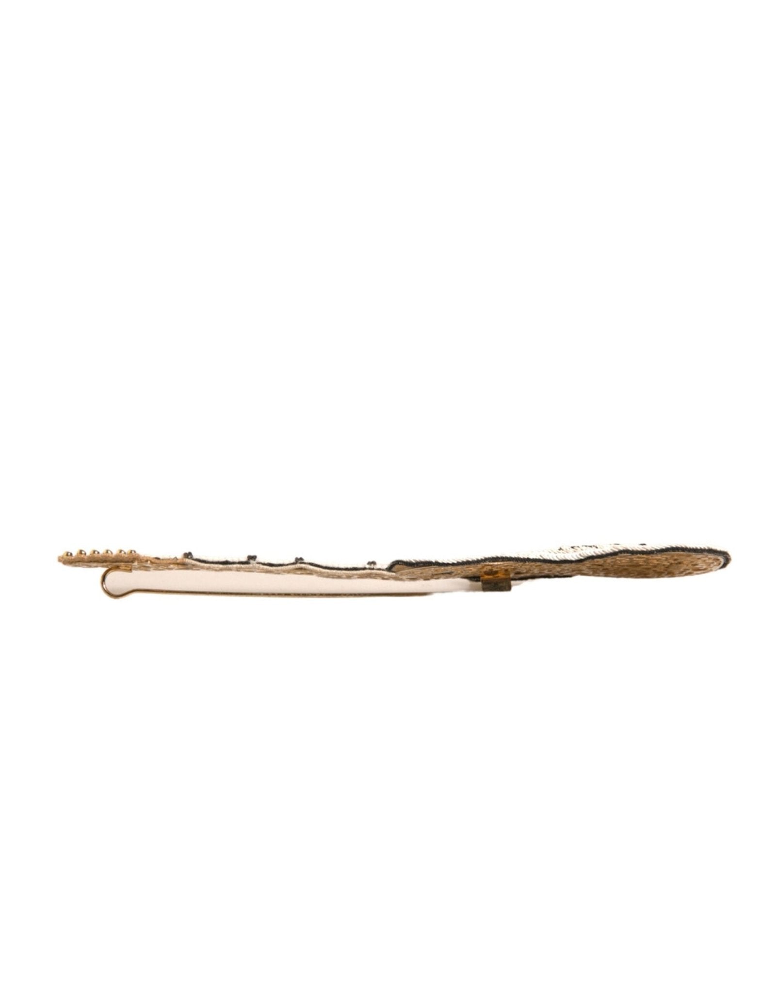 Dolce & Gabbana Gold Brass Beaded Guitar Pin Brooch - RIMODA
