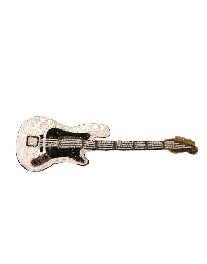 Dolce & Gabbana Gold Brass Beaded Guitar Pin Brooch - RIMODA
