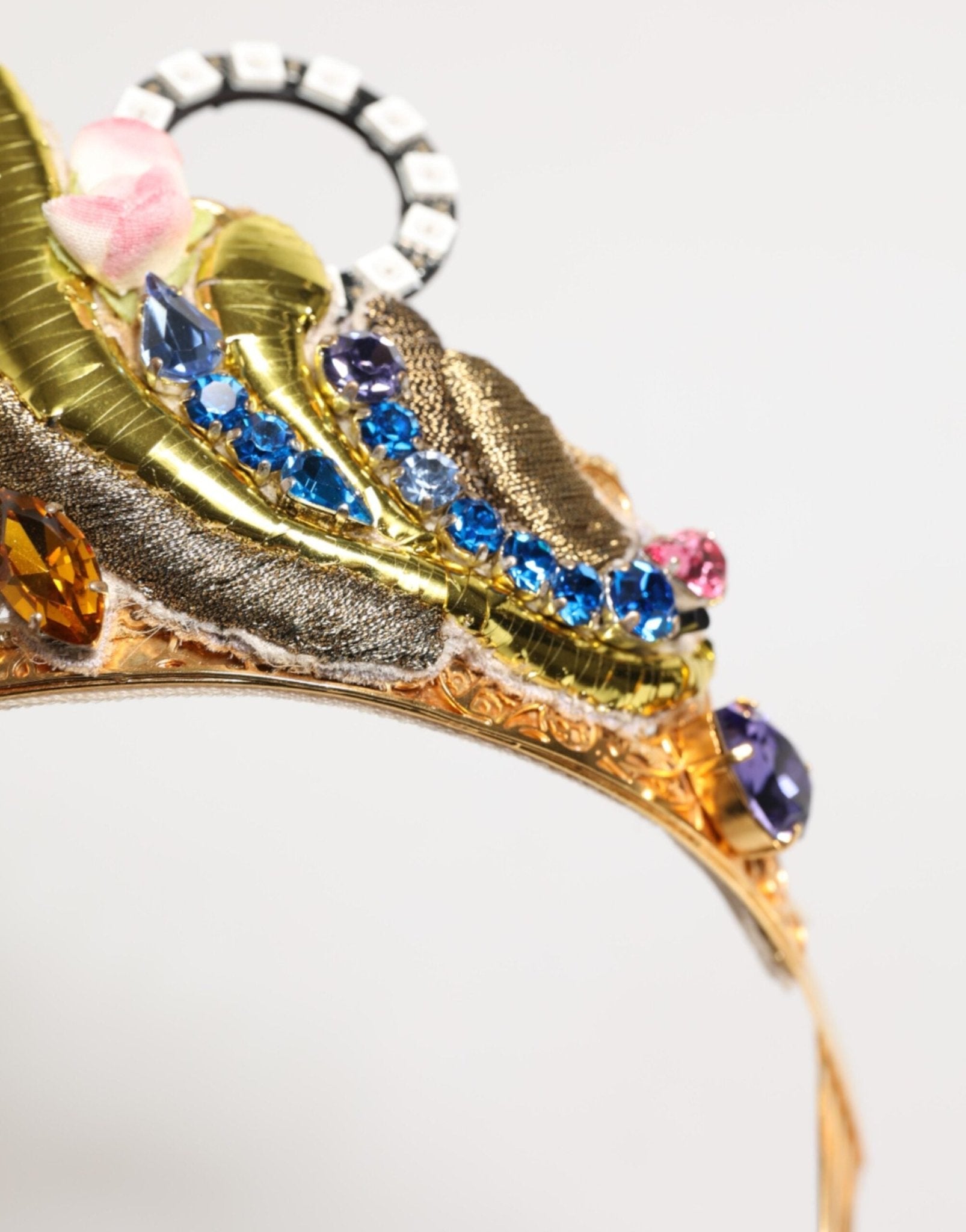 Dolce & Gabbana Gold Brass Crystal Embellished Headpiece Crown Tiara - RIMODA