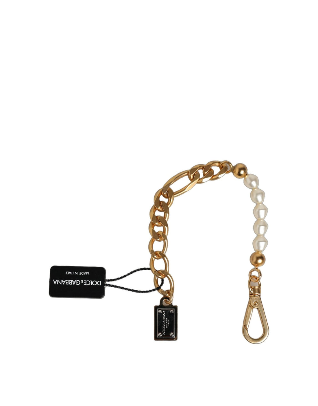 Dolce & Gabbana Gold Brass Pearl Embellished Chain Link Jewelry Bracelet - RIMODA