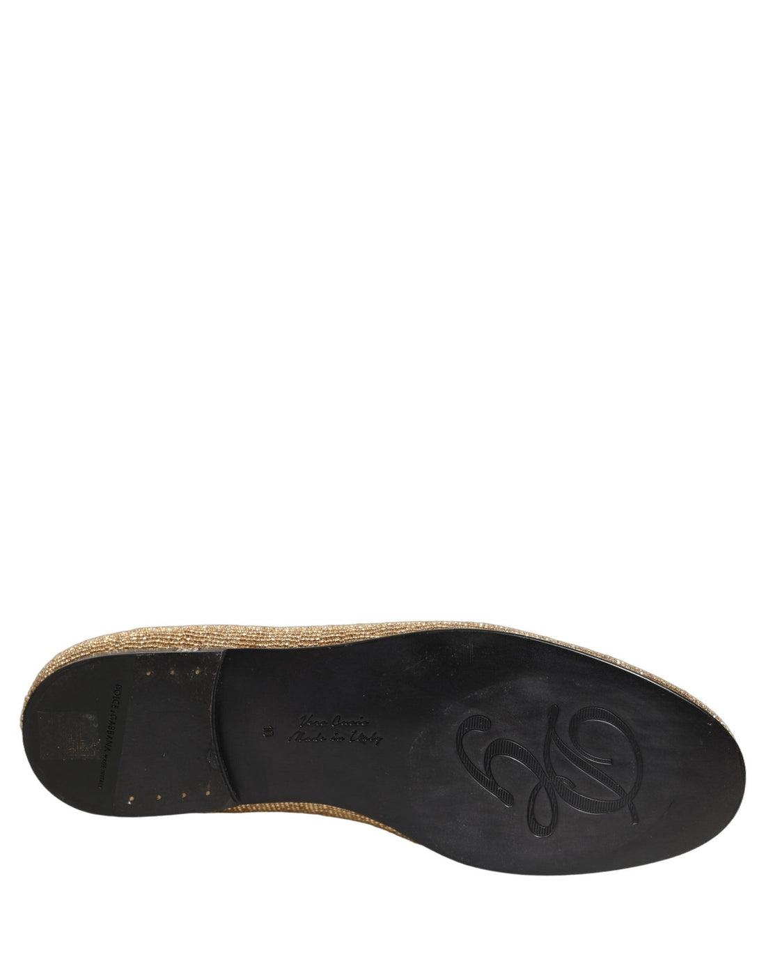 Dolce & Gabbana Gold Crystal Embellished Men Loafers Shoes - RIMODA