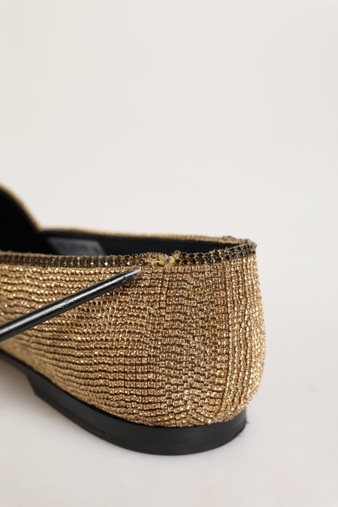 Dolce & Gabbana Gold Crystal Embellished Men Loafers Shoes - RIMODA