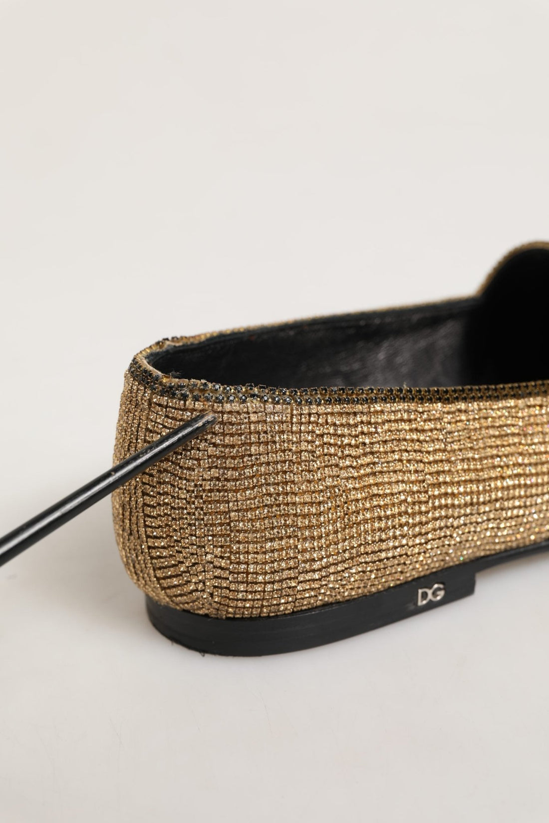 Dolce & Gabbana Gold Crystal Embellished Men Loafers Shoes - RIMODA