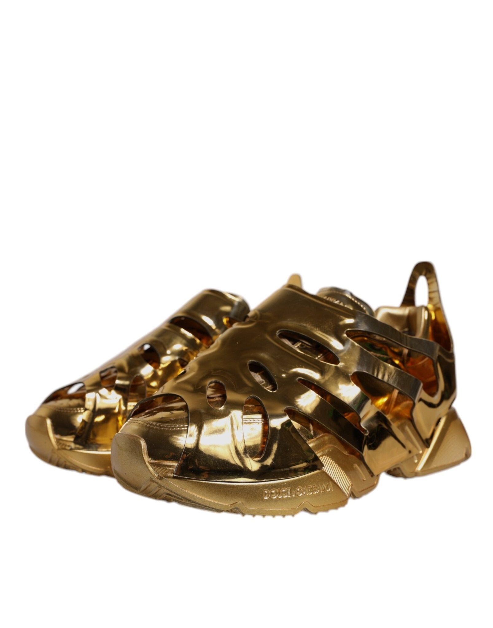 Dolce & Gabbana Gold Daymaster Leather Low Top Sneakers Shoes - RIMODA