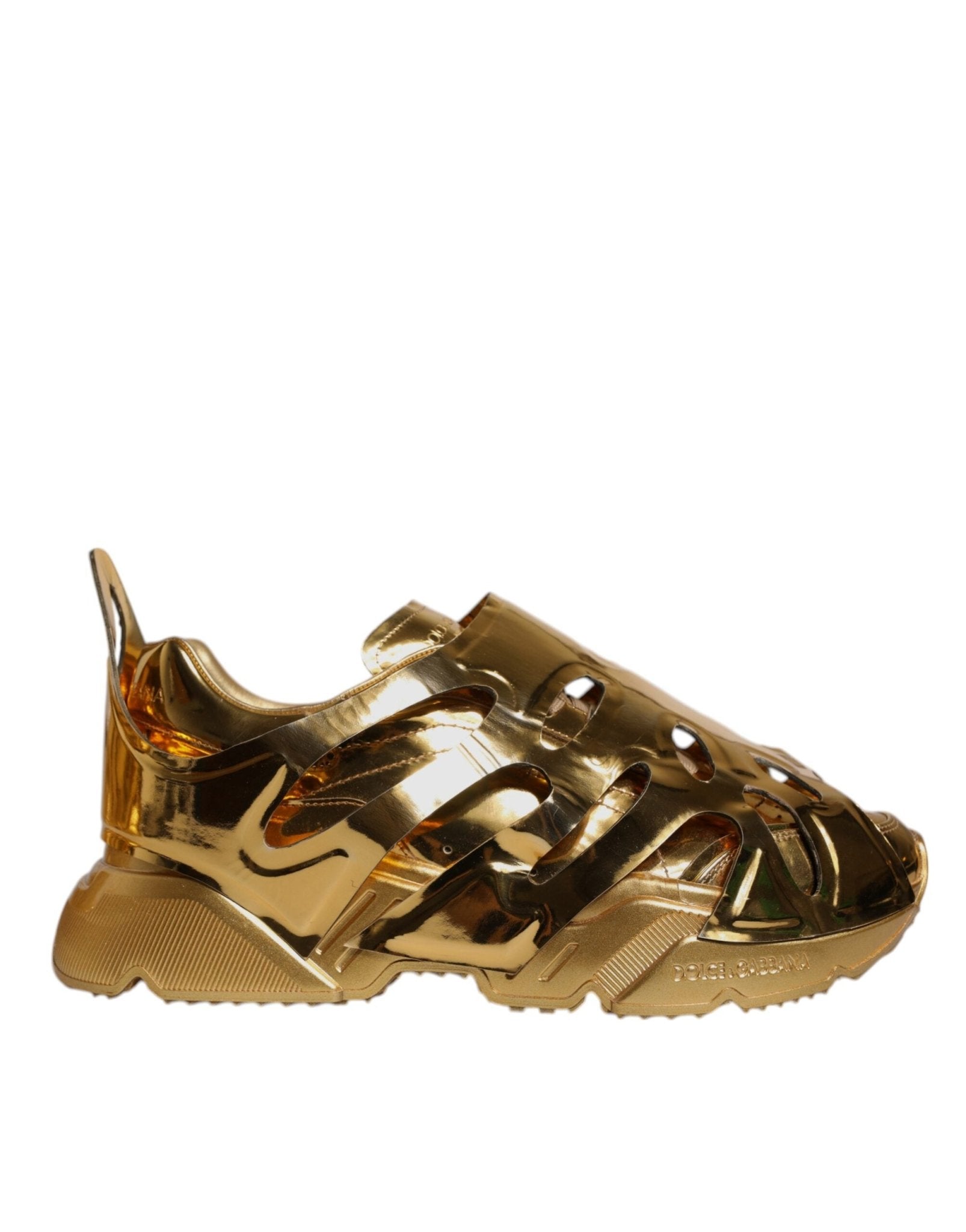 Dolce & Gabbana Gold Daymaster Leather Low Top Sneakers Shoes - RIMODA