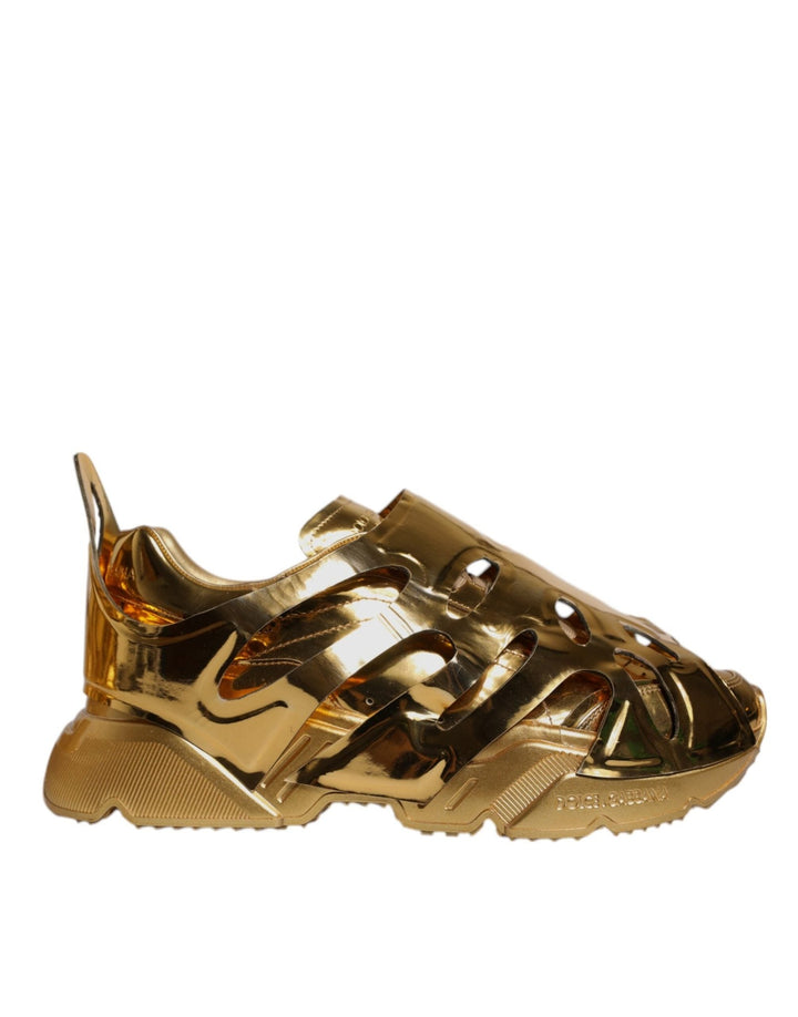 Dolce & Gabbana Gold Daymaster Leather Low Top Sneakers Shoes - RIMODA