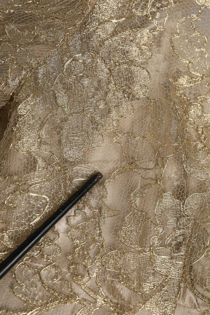 Dolce & Gabbana Gold Floral Lace A-line Sheath Mini Dress - RIMODA